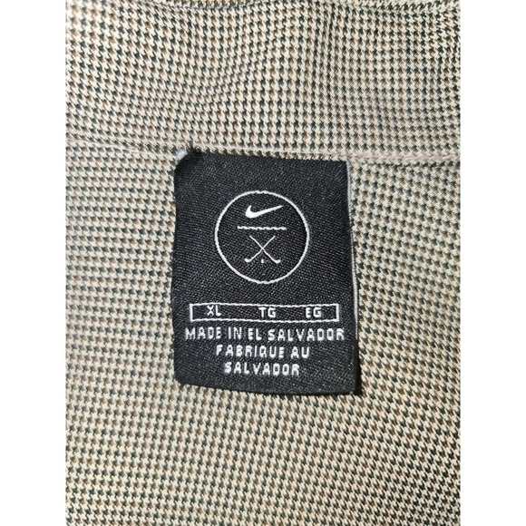 Nike Golf Gray Houndstooth Zipper‎ Jacket Vintage Men's XL Otdoors Athletica -63 - Picture 3 of 5
